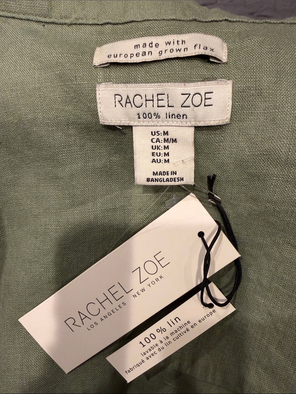 Rachel Zoe linen Utility Jacket with Contrast Stitching - Picture 3 of 4